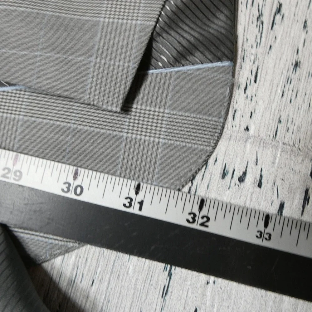 Hugo Boss BOSS Blazer Mens 42L 52 Gray Plaid Stretch Suit Jacket The James3